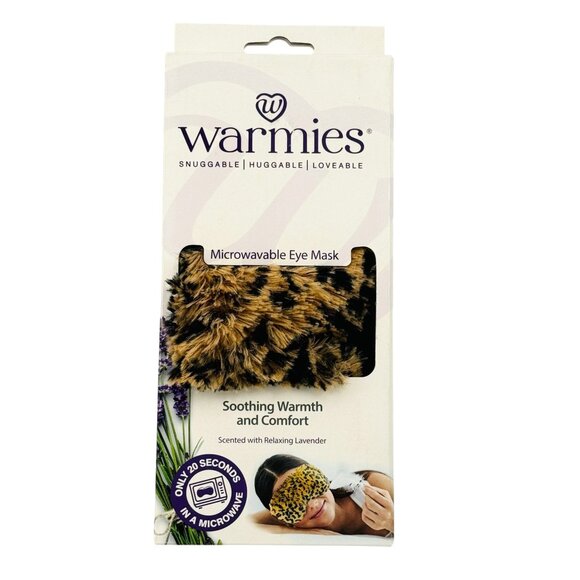 Warmies Microwavable Eye Mask Leopard Print Relaxing Lavender Scentful NIB - Picture 1 of 4